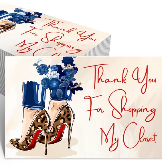 SellersMerch Other - Small Business Thank You Cards with Cheetah Pump Design (4"x6")
